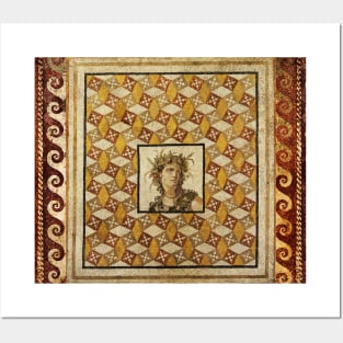 SPRING PORTRAIT WITH FLOWER GARLAND Antique Roman Mosaics of Antioch Posters and Art